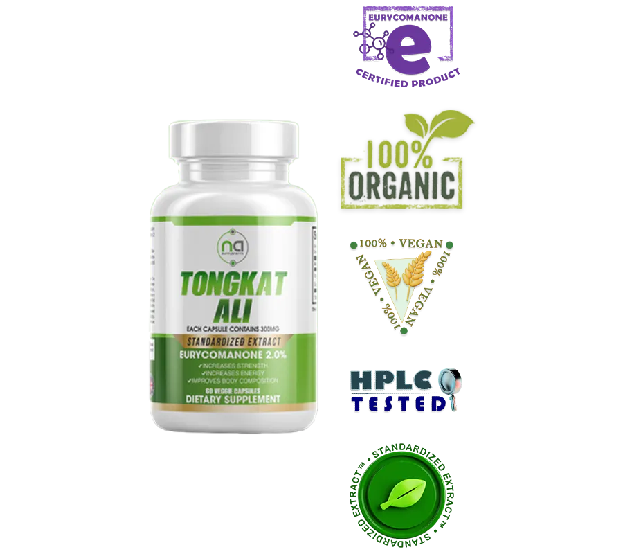 tongkat ali 2% eurycomanone supplements in capsules organic vegan hplc 3rd party lab tested standardized extract mobile