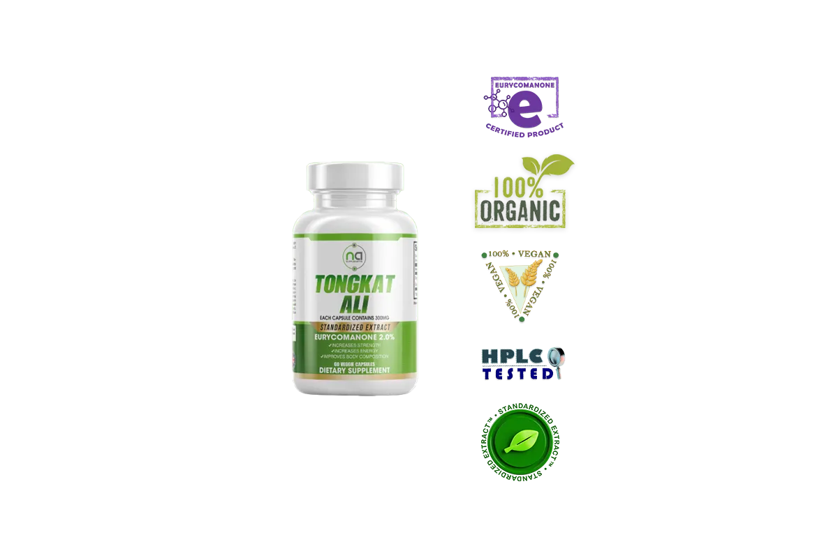 2% eurycomanone supplements in capsules organic vegan 3rd party lab hplc tested standardized extract