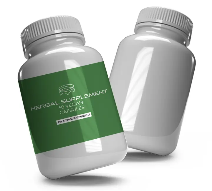 na supplements private label herbal product capsules bottle bespoke design graphic