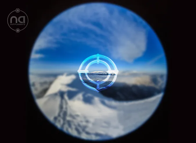 crosshairs focus image showing mountain view