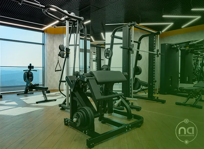 modern gym setting where theacrine can help to improve performance