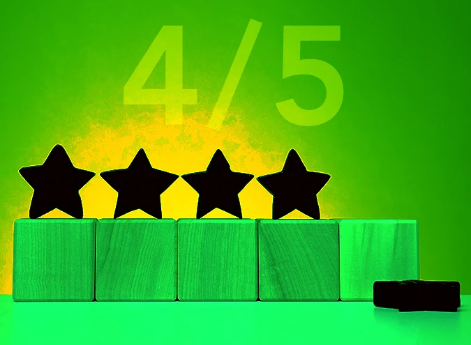 4 out of 5 stars image with numbers