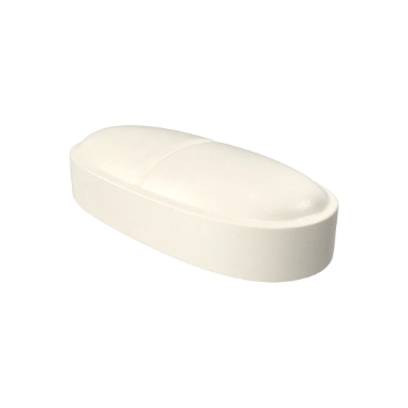 3d white oblong pill
