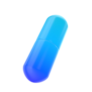 light blue supplement capsule