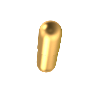 one gold colored capsule