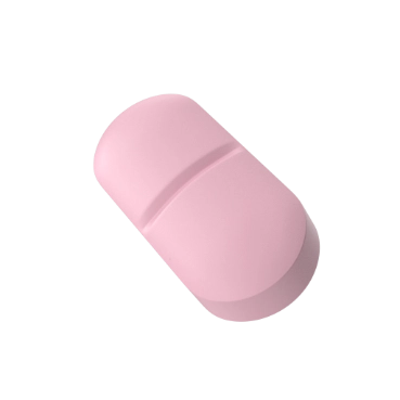 pink pill with groove line in the center