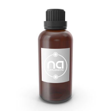 3d amber bottle with label on it bearing the na supplements logo