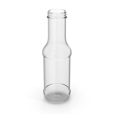 glass sauce bottle suitable for automatic label application in the uk